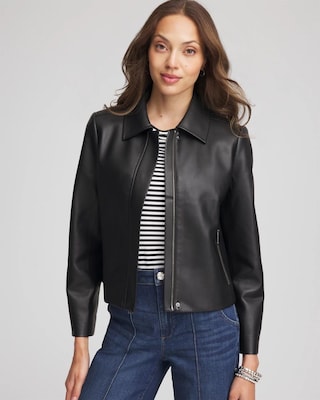Faux Leather Zip-Front Jacket | Chico's